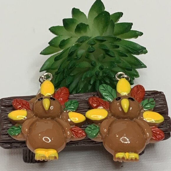 Turkey Earring, Fall Earring, Thanksgiving Earring, Holiday Earring, Gift Idea - Picture 6 of 9